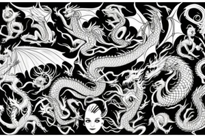 Fantasy and dragons and Fae tattoo idea