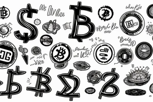 Sunshine, bitcoin, time, names tattoo idea