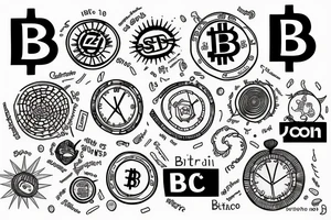 Sunshine, bitcoin, time, names tattoo idea
