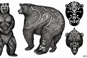 Russian pagan warrior and bear tattoo idea
