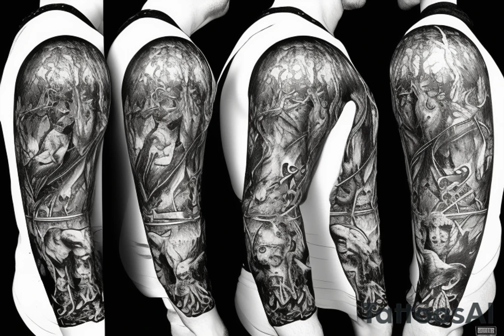 Russian pagan warrior and bear tattoo idea