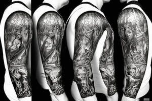 Russian pagan warrior and bear tattoo idea