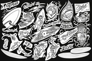 surfer tattoo idea