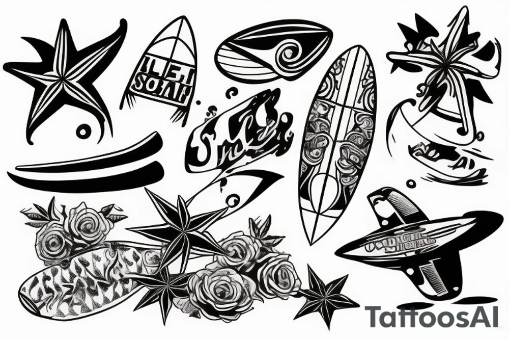 surfer tattoo idea