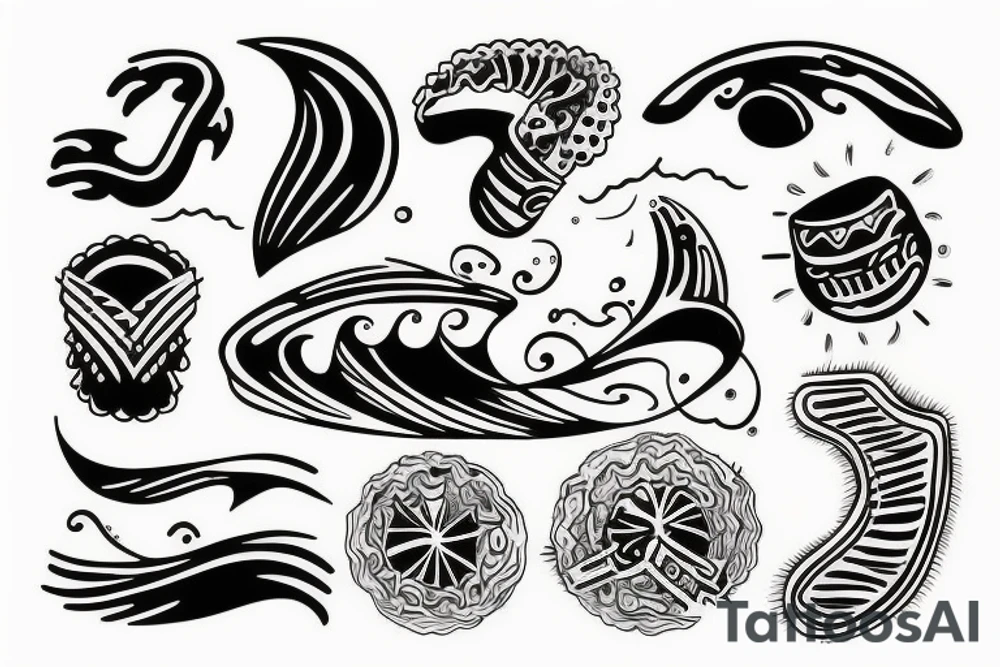 surfer on wave tattoo idea