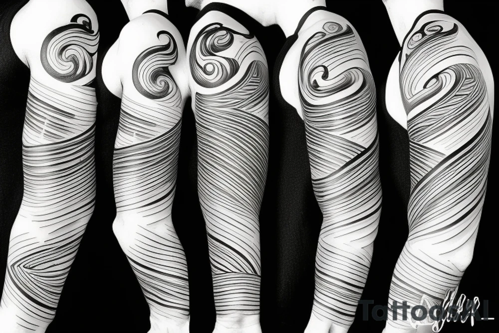 surfer on wave tattoo idea