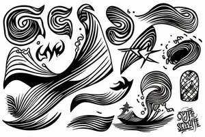 surfer on wave tattoo idea