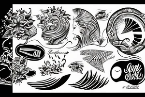 surfer on wave tattoo idea