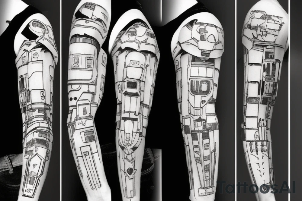 Gundam sleeve tattoo idea
