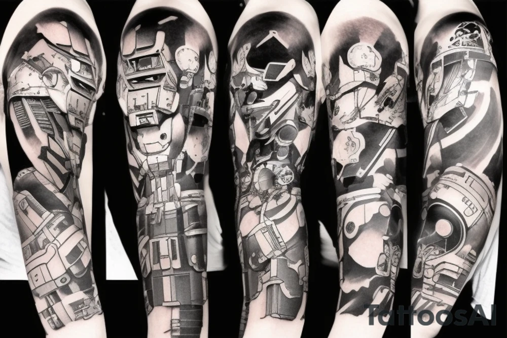 Gundam sleeve tattoo idea