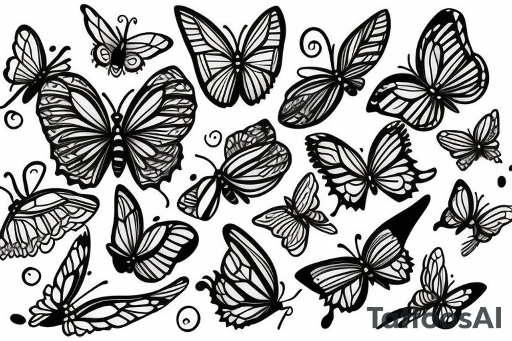 Butterfly being born out of ashes tattoo idea