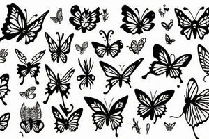 Butterfly with flames tattoo idea