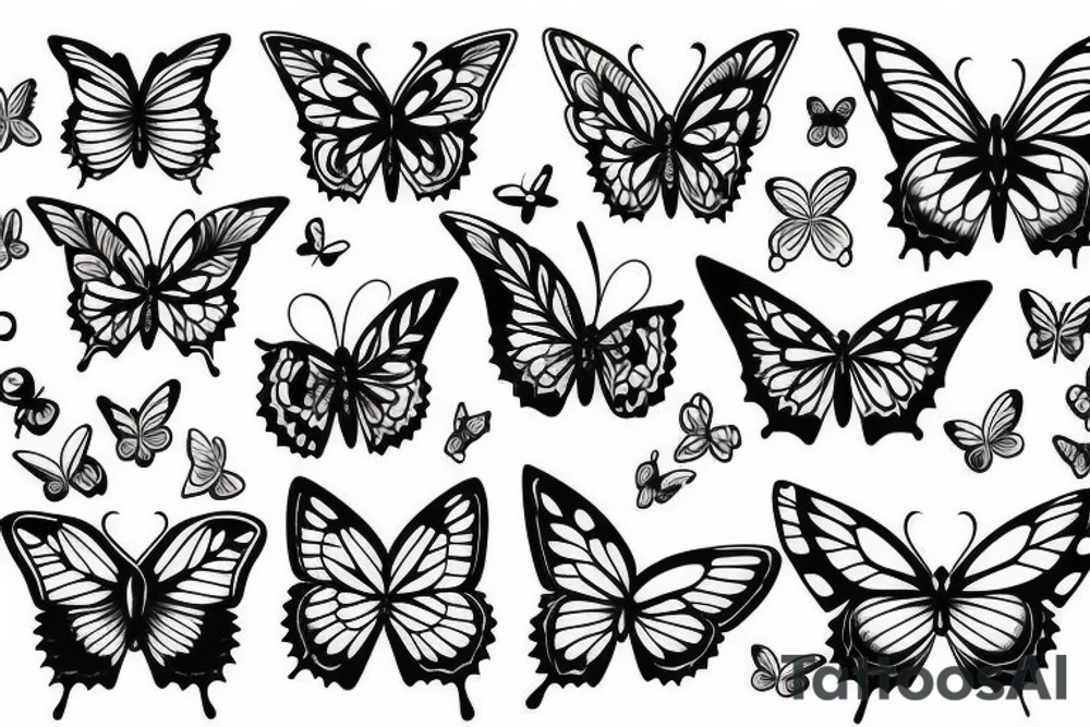 Butterfly with flames tattoo idea