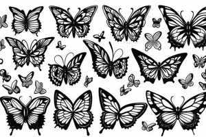 Butterfly with flames tattoo idea