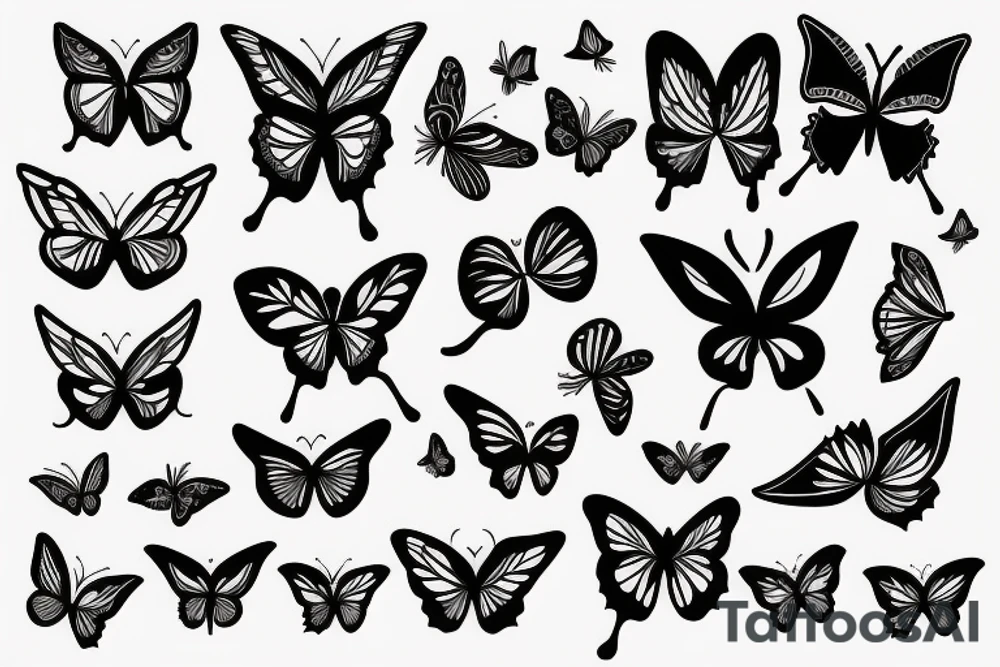 Butterfly with flames tattoo idea