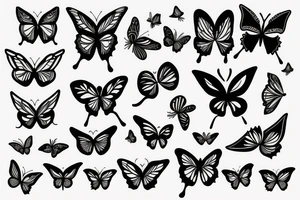Butterfly with flames tattoo idea