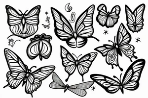 Butterfly with flames tattoo idea