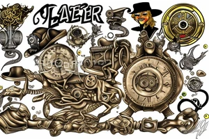 Lazer, frog, steam punk tattoo idea