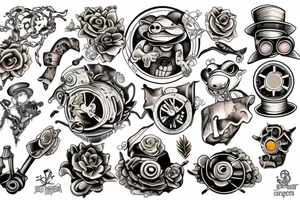 Lazer, frog, steam punk tattoo idea