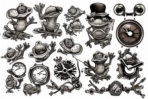 Frog, steam punk tattoo idea