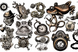 Frog, steam punk tattoo idea