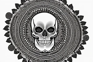 A skull surrounded by a peaked mandala for my forearm tattoo idea
