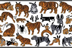 Tiger, horse, rabbit, dog and a OX tattoo idea