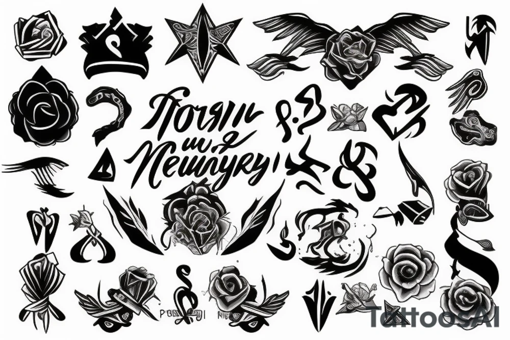 symbols with meaning strenght,power, perseverance and new begining incorporated in one tattoo idea