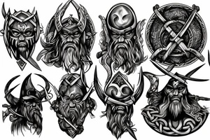 Viking ragnarok style theme tattoo idea