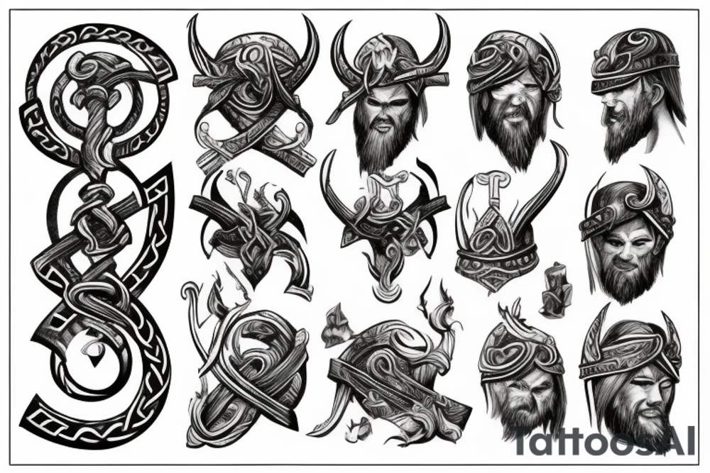 Viking gods style theme tattoo idea