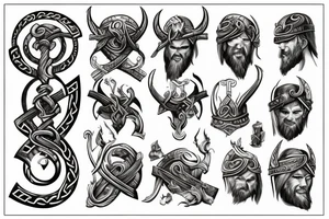 Viking gods style theme tattoo idea