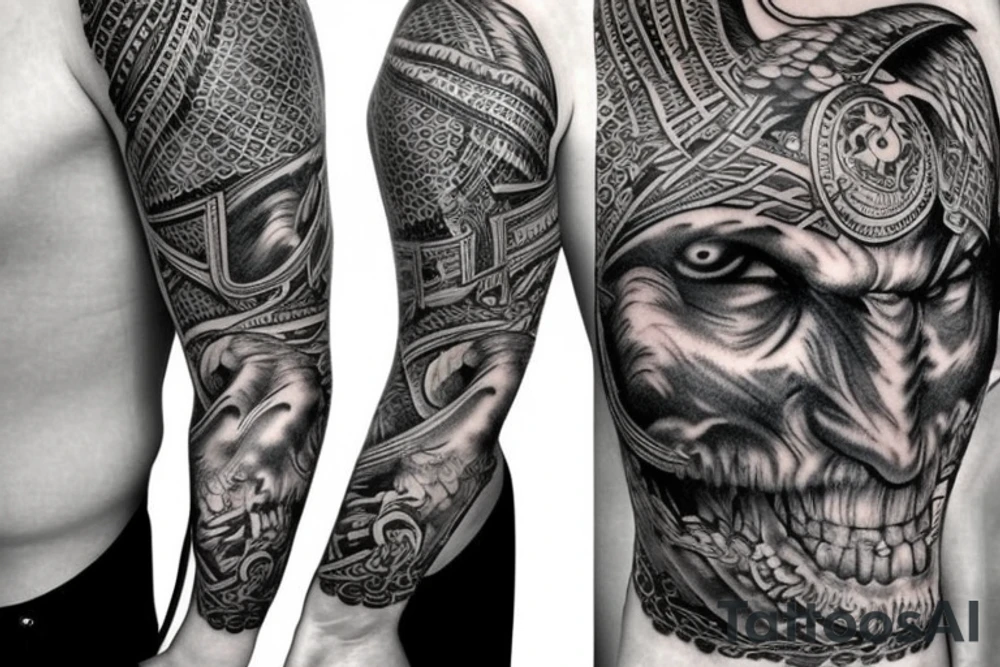 Viking gods sleeve tattoo idea