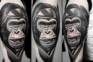 Gorilla eating a human heart tattoo idea