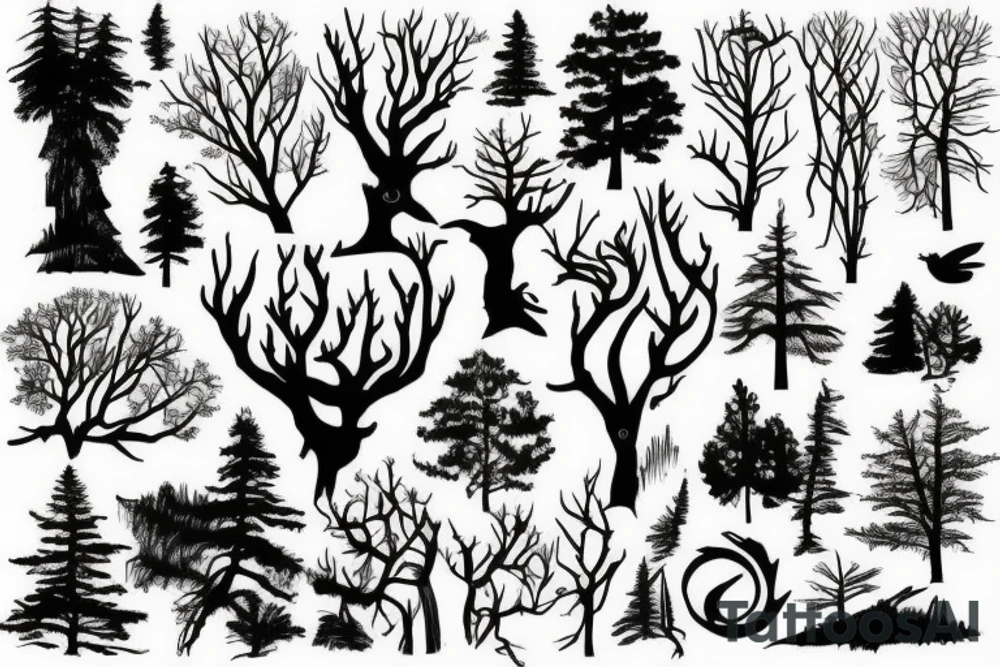 Nature woods and weather tattoo idea