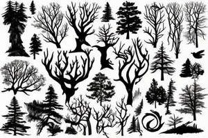 Nature woods and weather tattoo idea