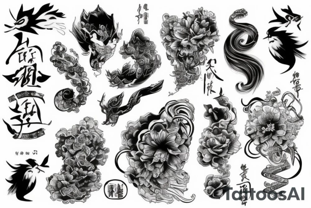 日式風格浮世繪 tattoo idea