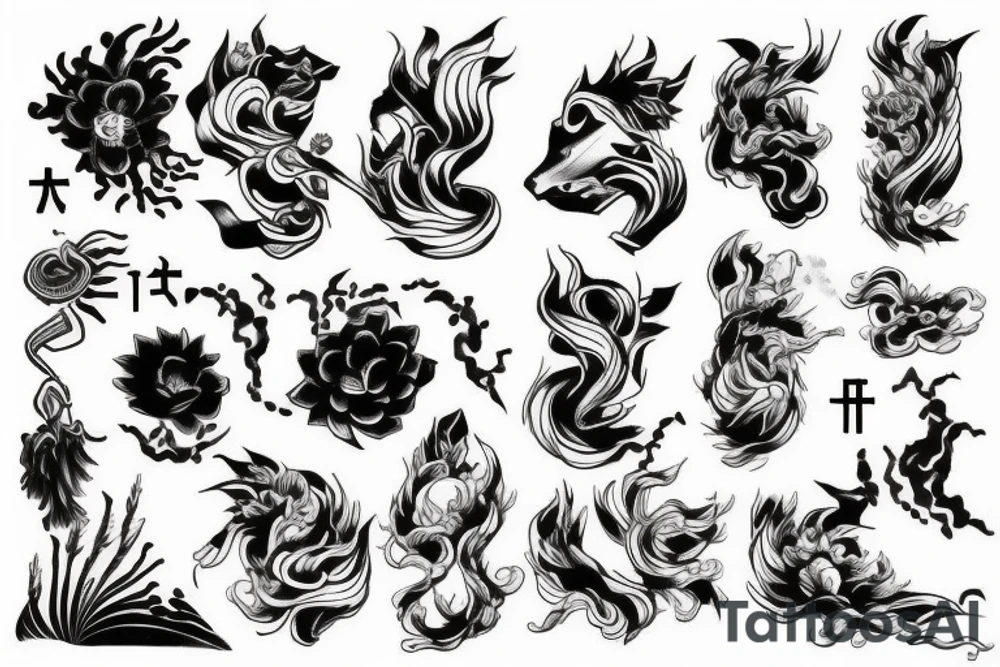 日式風格浮世繪 tattoo idea