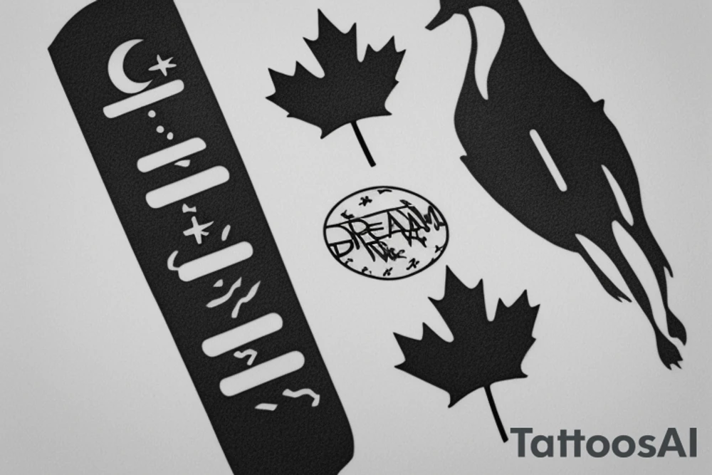 The word "Dream" and include the number 6 and a silhouette of a Canada goose tattoo idea
