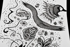 The word "Dream" and include the number 6 and a silhouette of a Canada goose tattoo idea