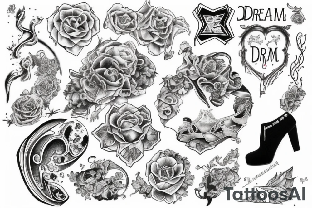 The word Dream incorporated into a tattoo that wraps around the ankle tattoo idea