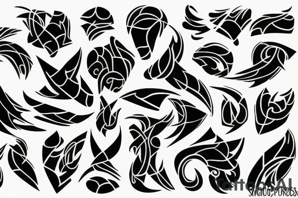 black figure abstract tattoo idea