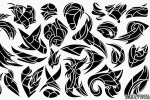 black figure abstract tattoo idea