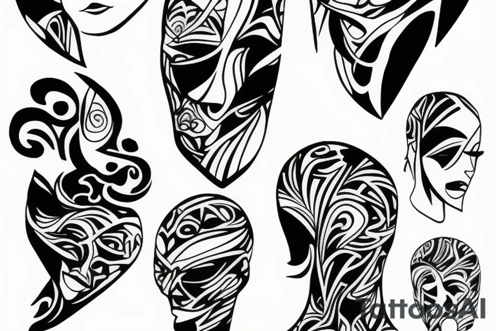 person figure abstract tattoo idea