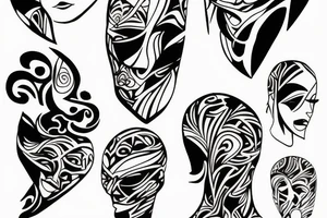 person figure abstract tattoo idea