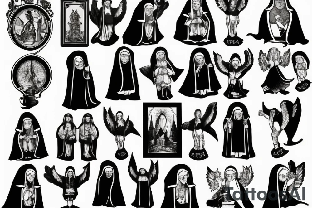 nuns versus priests tattoo idea