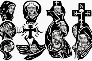 nuns versus priests tattoo idea