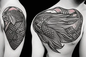 gothic fish with a sword tattoo idea