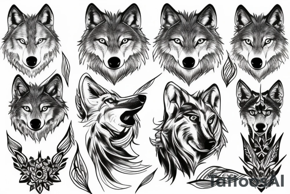 wolf stand on mountain tattoo idea