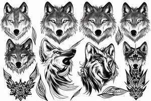 wolf stand on mountain tattoo idea