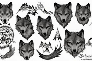 wolf stand on mountain tattoo idea